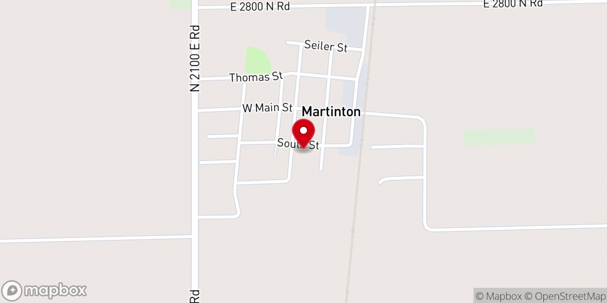 Map showing location of Martinton Church of Christ