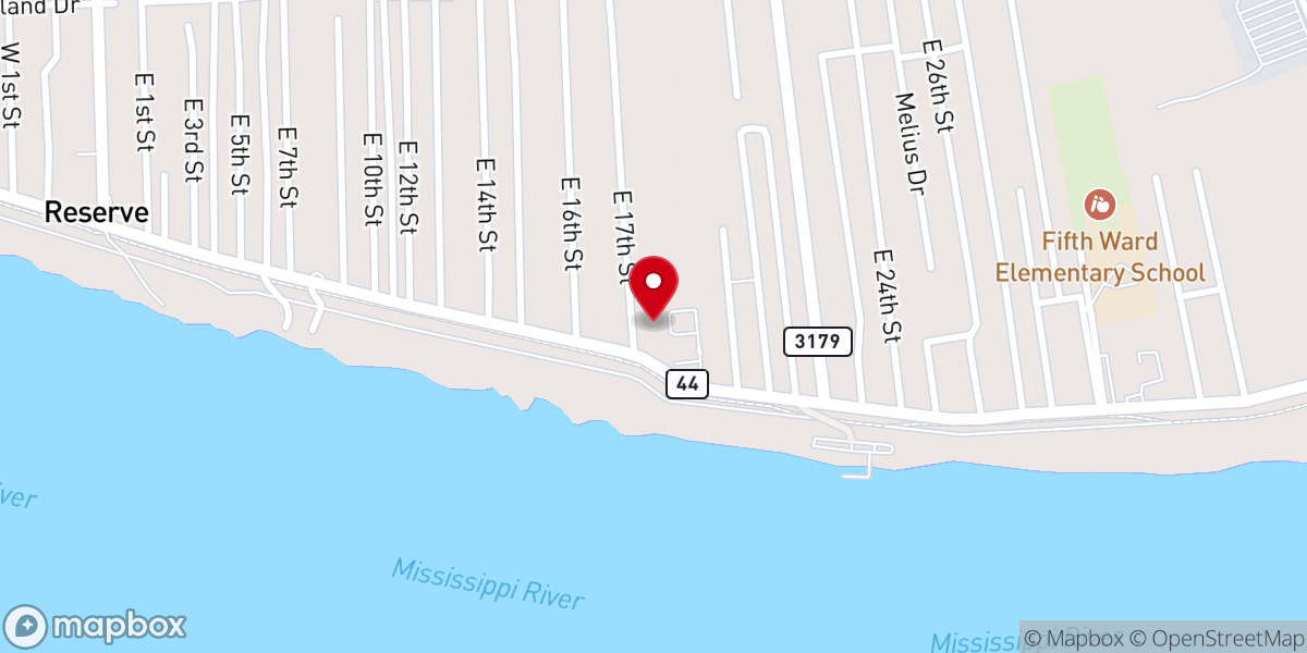 Map showing location of Tchoupitoulas Chapel