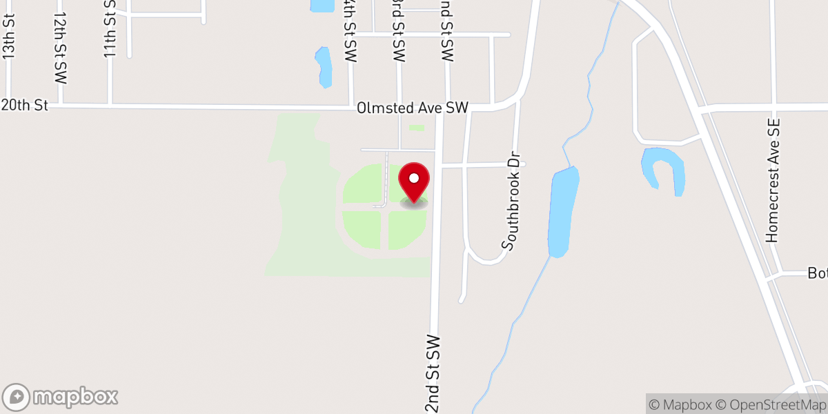 Map showing location of Softball & Horseshoe Complex