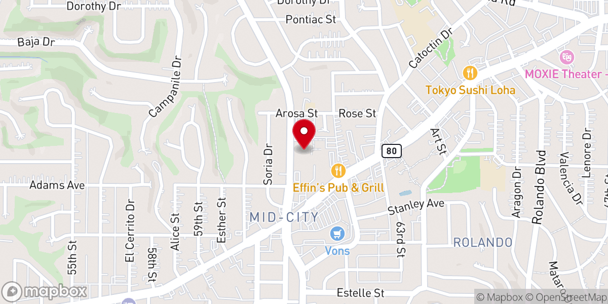 Map showing location of College Ave Church