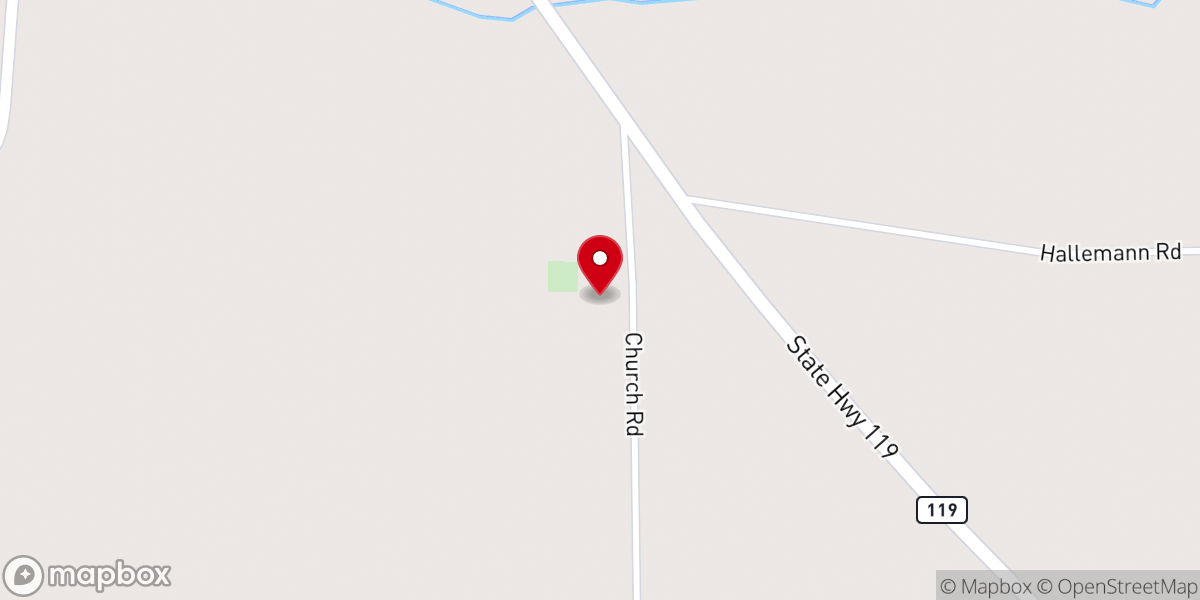 Map showing location of St. Andrew Lutheran Church