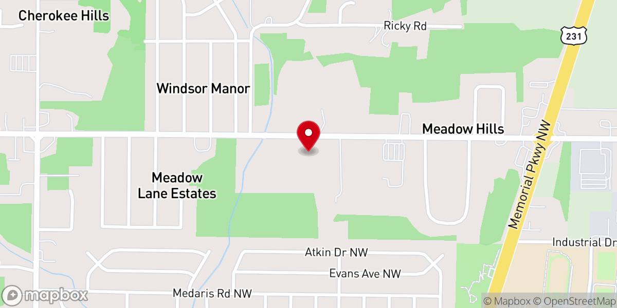 Map showing location of Moore Chapel