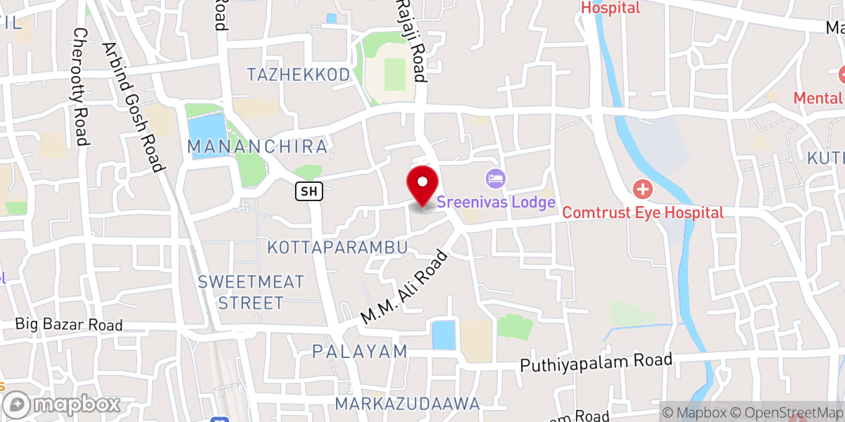 Map showing location of Blessing Today Kozhikode