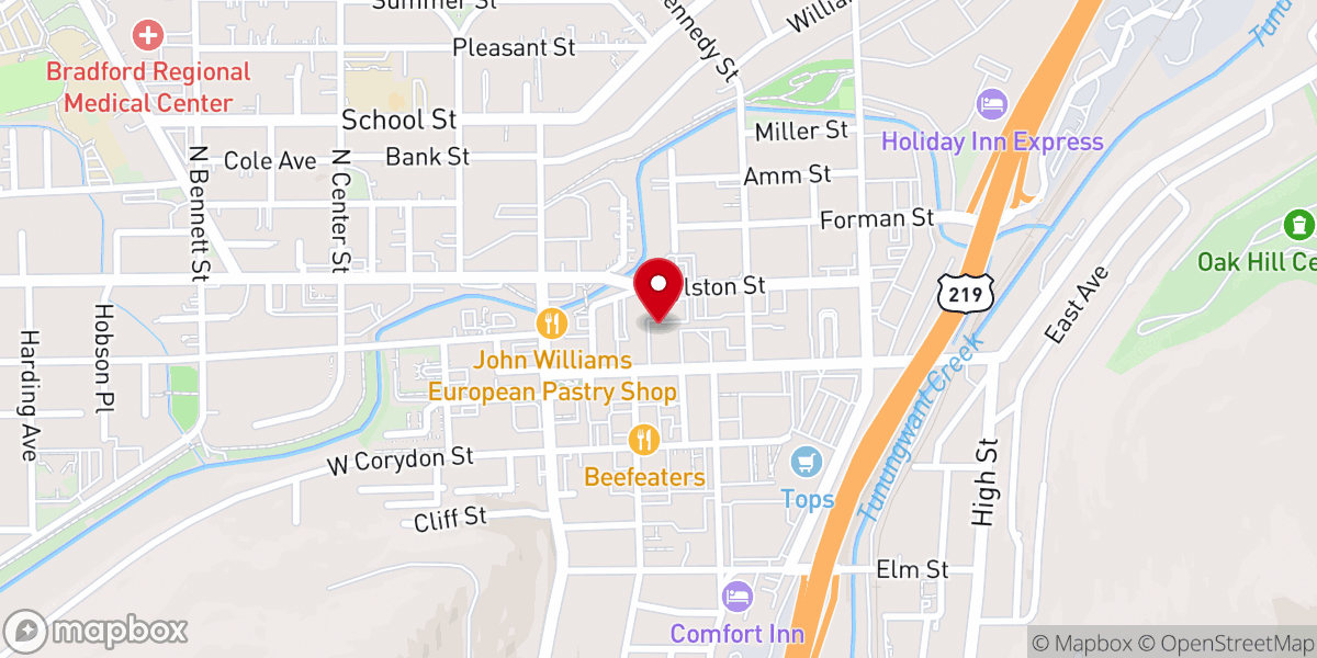 Map showing location of Evans Memorial Parsonage