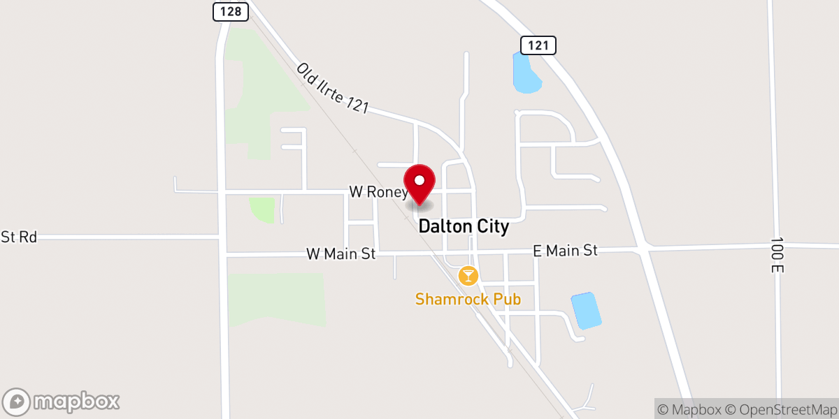 Map showing location of Dalton City Village Hall