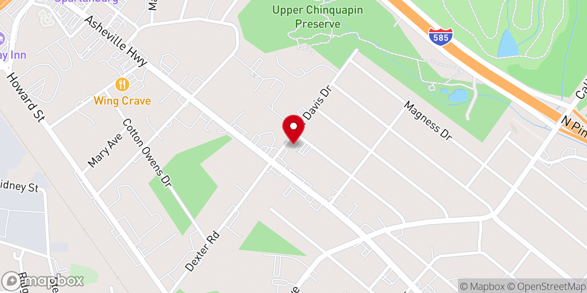 Map showing location of Bethany Baptist Church