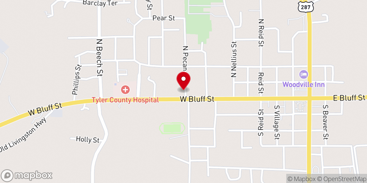 Map showing location of Hope United Methodist Church