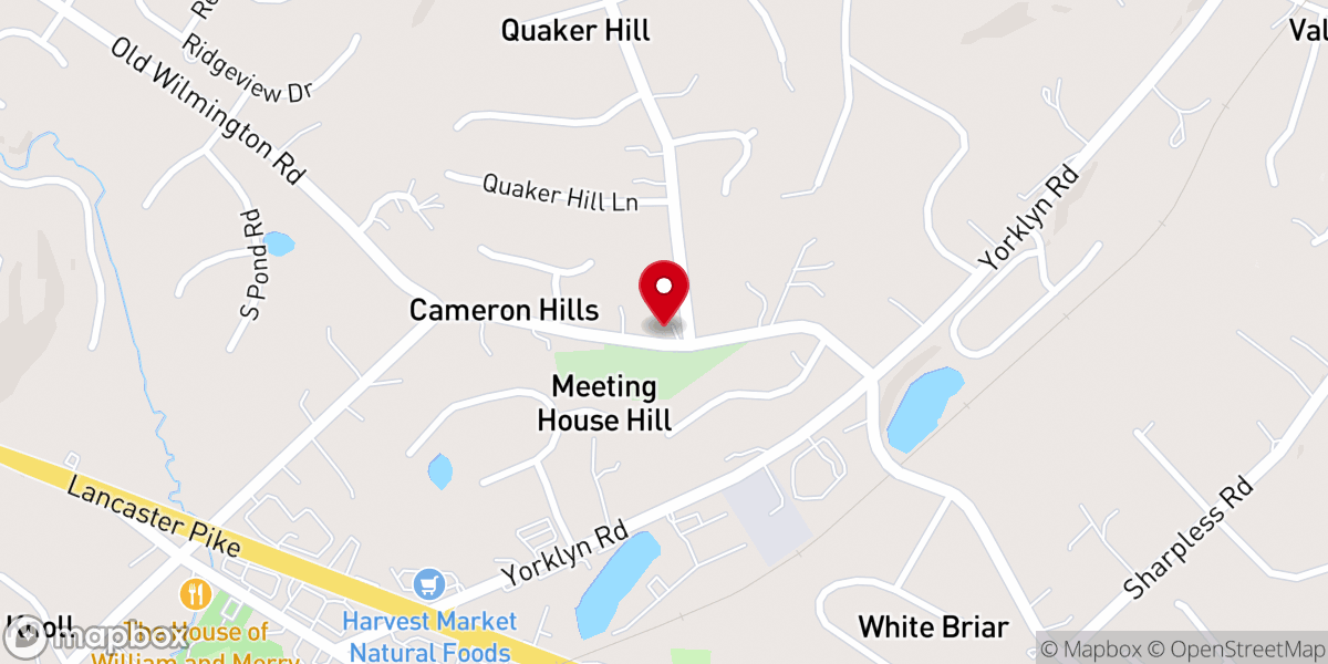 Map showing location of Hockessin Friends Meetinghouse