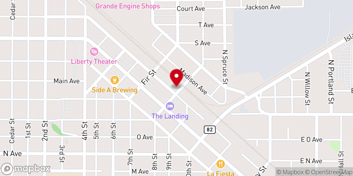 Map showing location of Calvary Chapel of La Grande