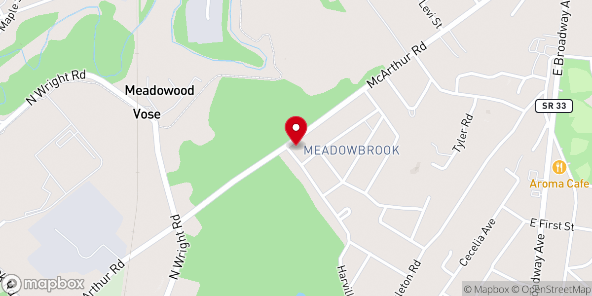 Map showing location of Meadowbrook Baptist Church