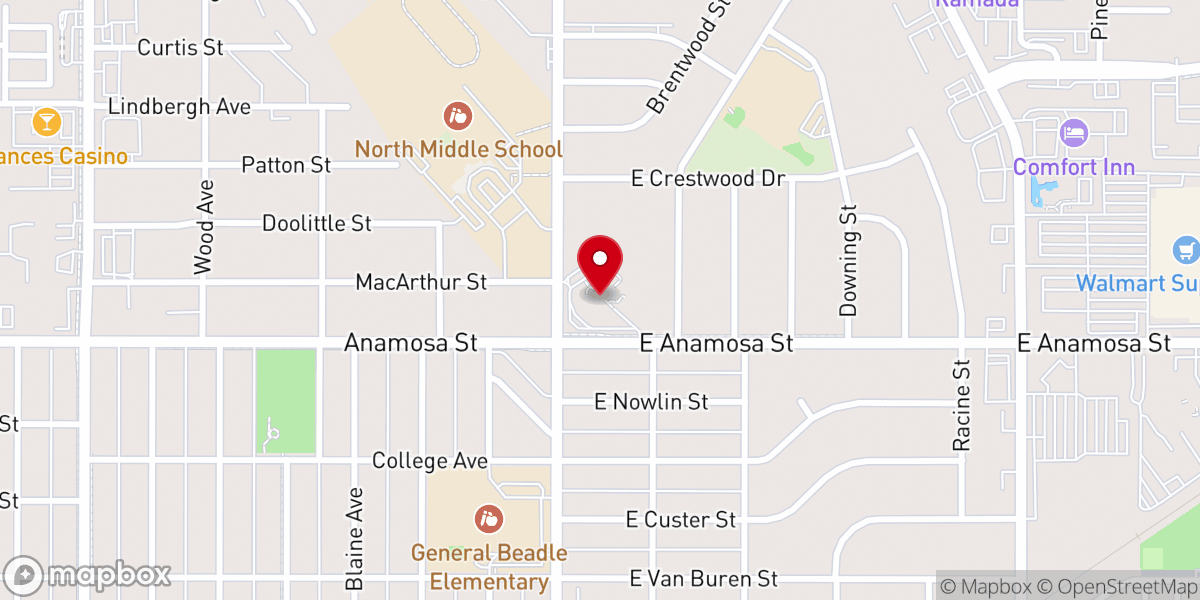 Map showing location of Bethel Church