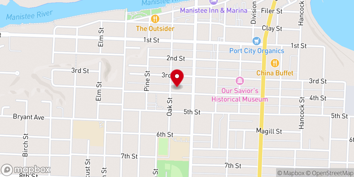 Map showing location of First Congregational Church