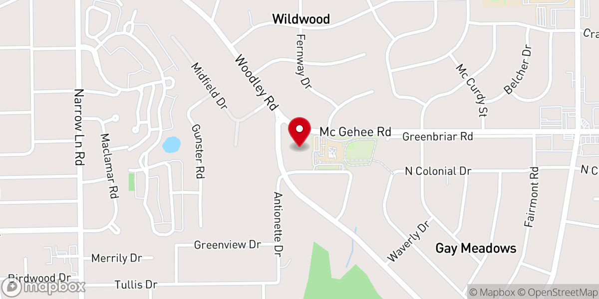 Map showing location of Westminster Presbyterian Church