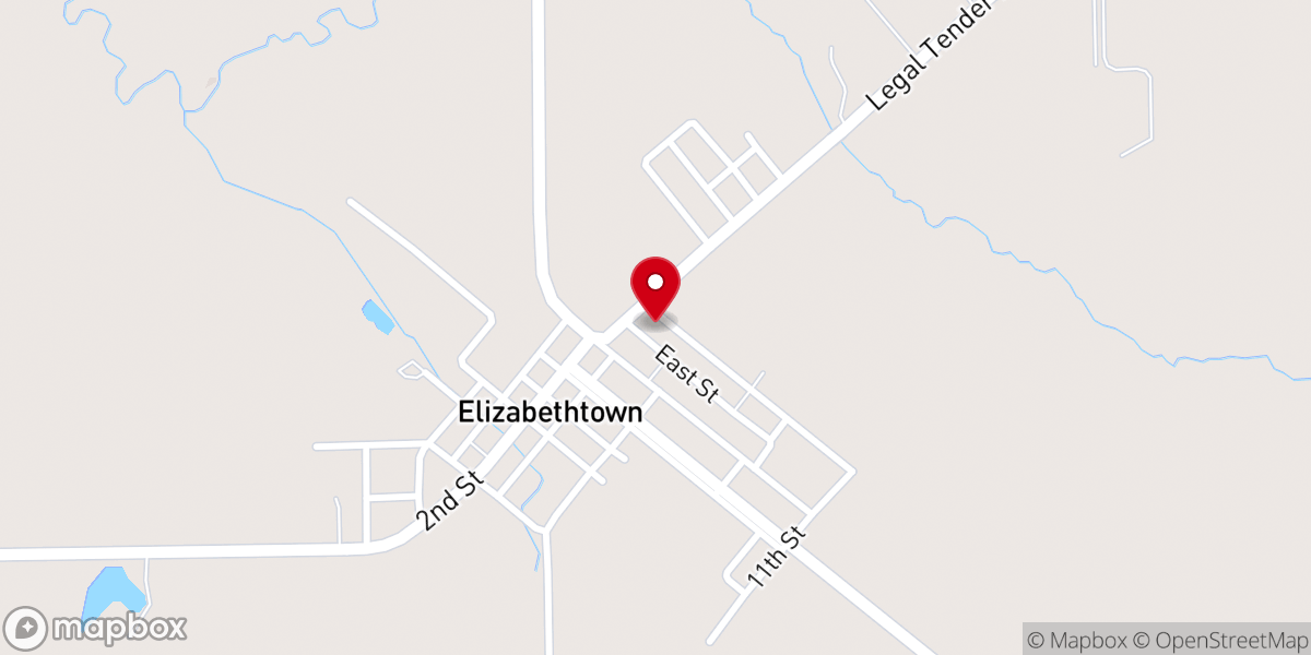 Map showing location of Elizabethtown United Methodist Church