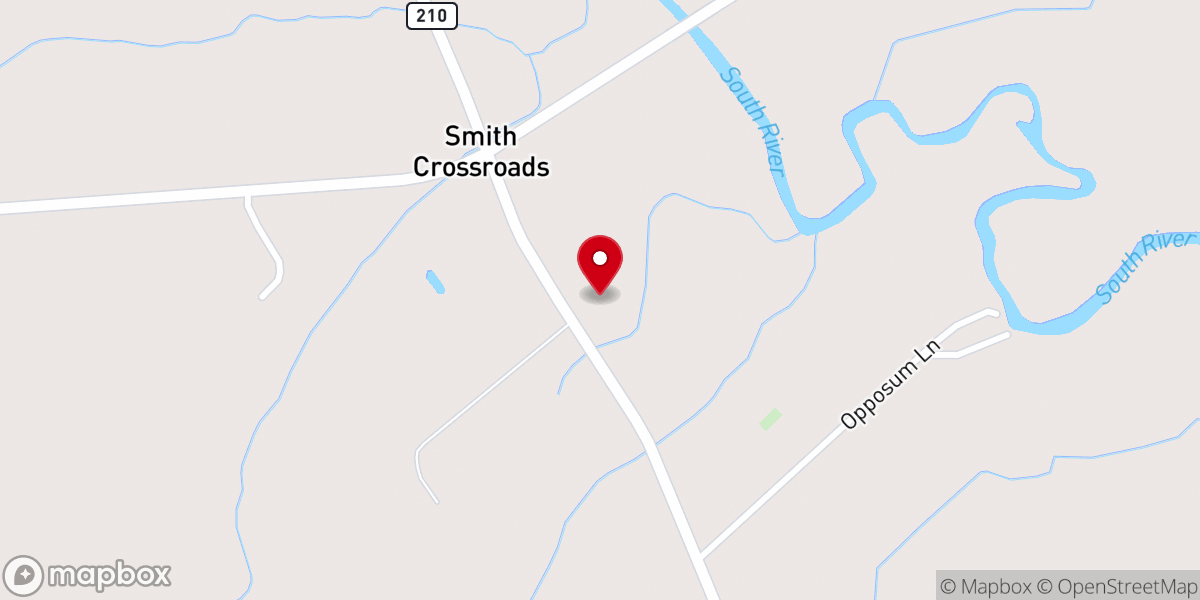 Map showing location of Riverside Baptist Church