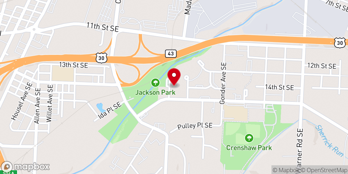 Map showing location of All Saints Temple Church of God in Christ