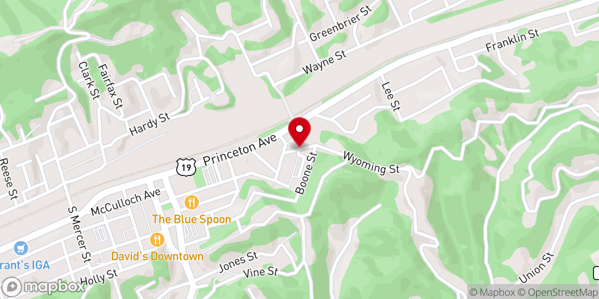 Map showing location of Sacred Heart Catholic Church - Food Distribution Center