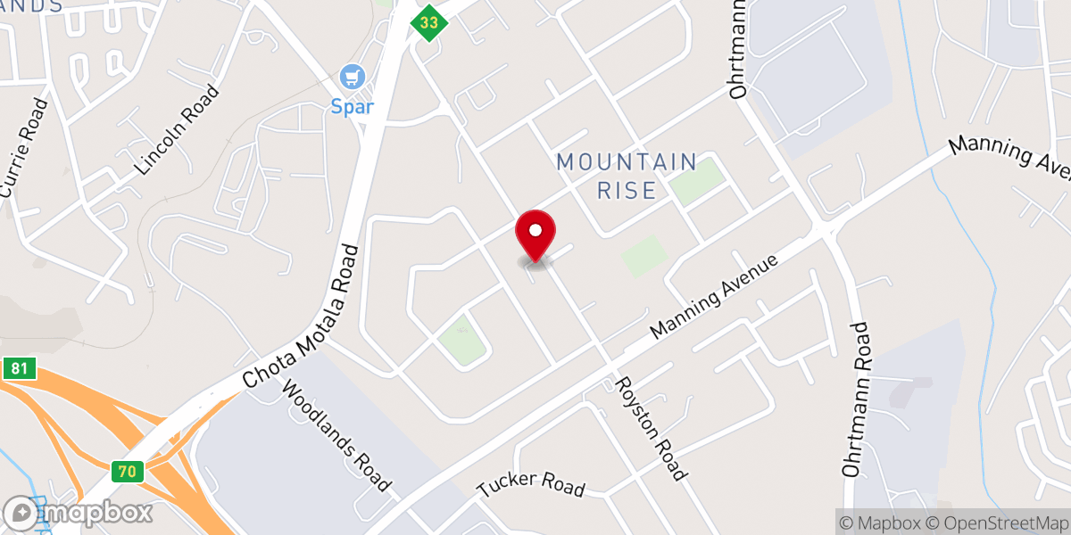 Map showing location of Mountain Rise Methodist Church