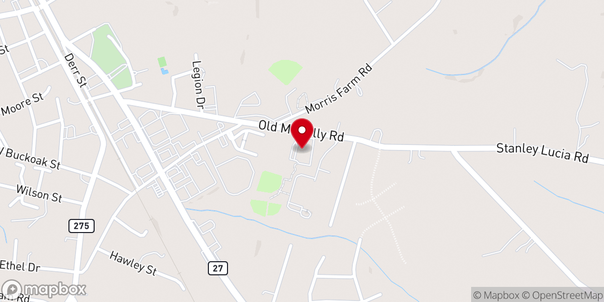 Map showing location of First Presbyterian Church