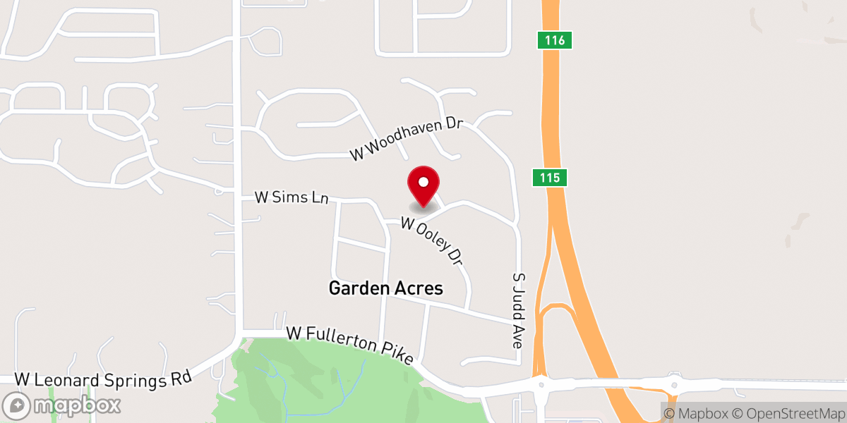 Map showing location of Heritage Harvest Church