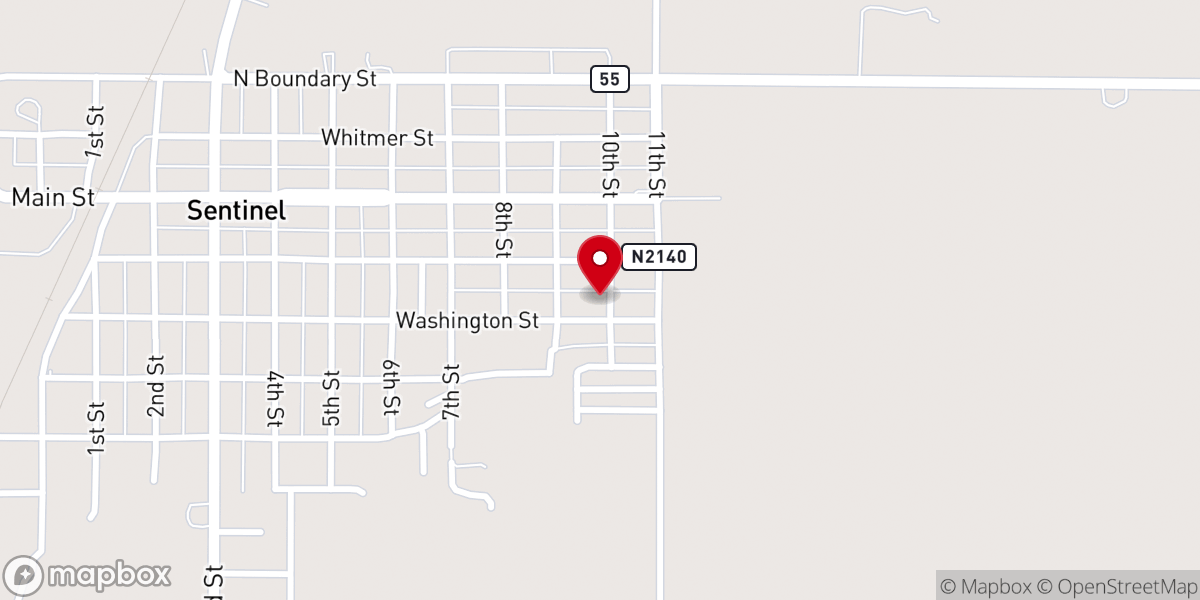 Map showing location of Baptist Church