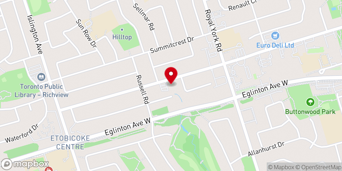 Map showing location of Hilltop Bible Chapel