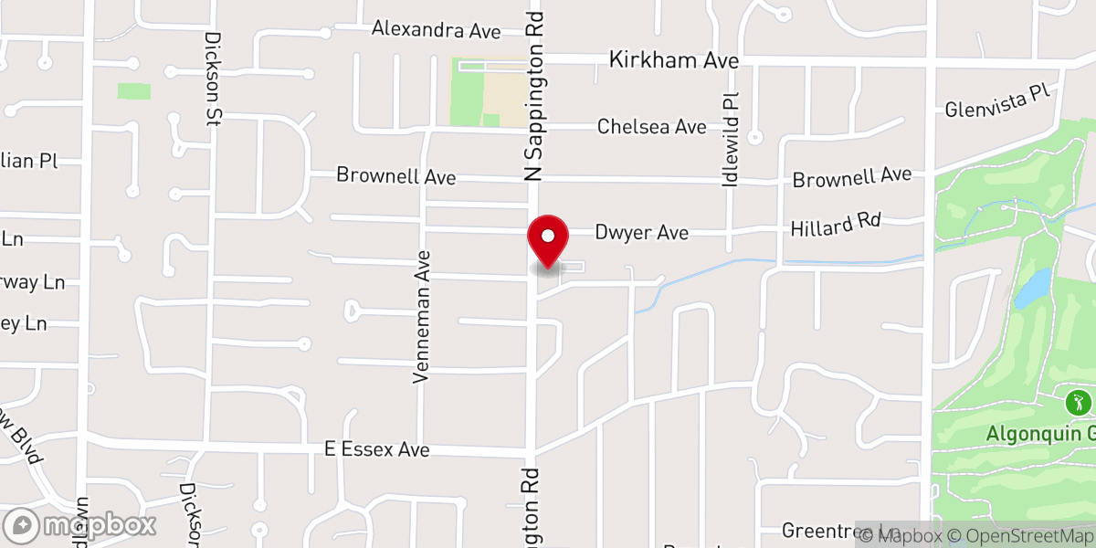 Map showing location of Glendale Presbyterian Church