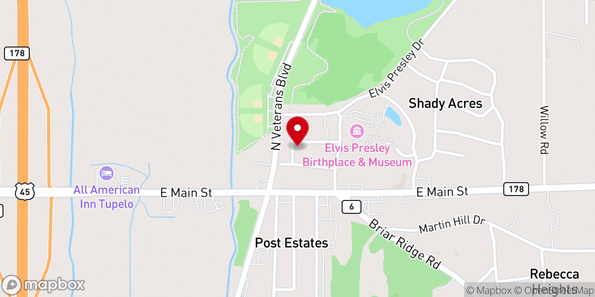 Map showing location of Victory Temple Holiness Church