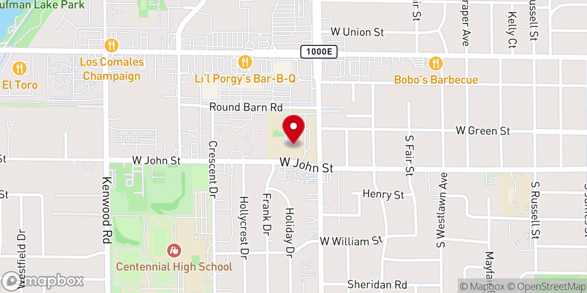 Map showing location of St. John Lutheran Church