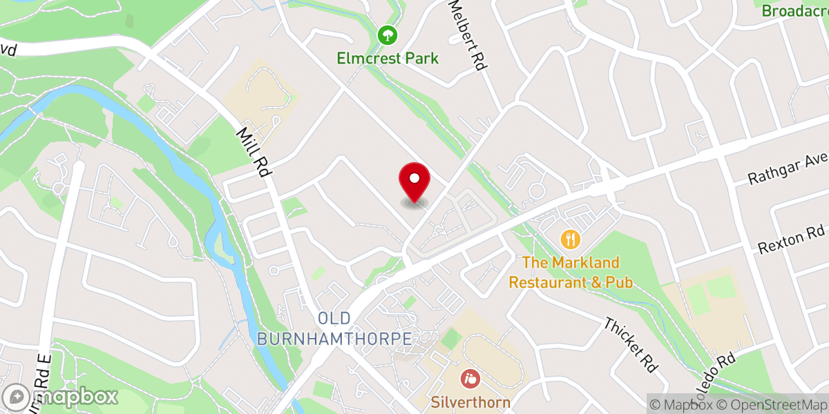 Map showing location of Etobicoke Community of Christ
