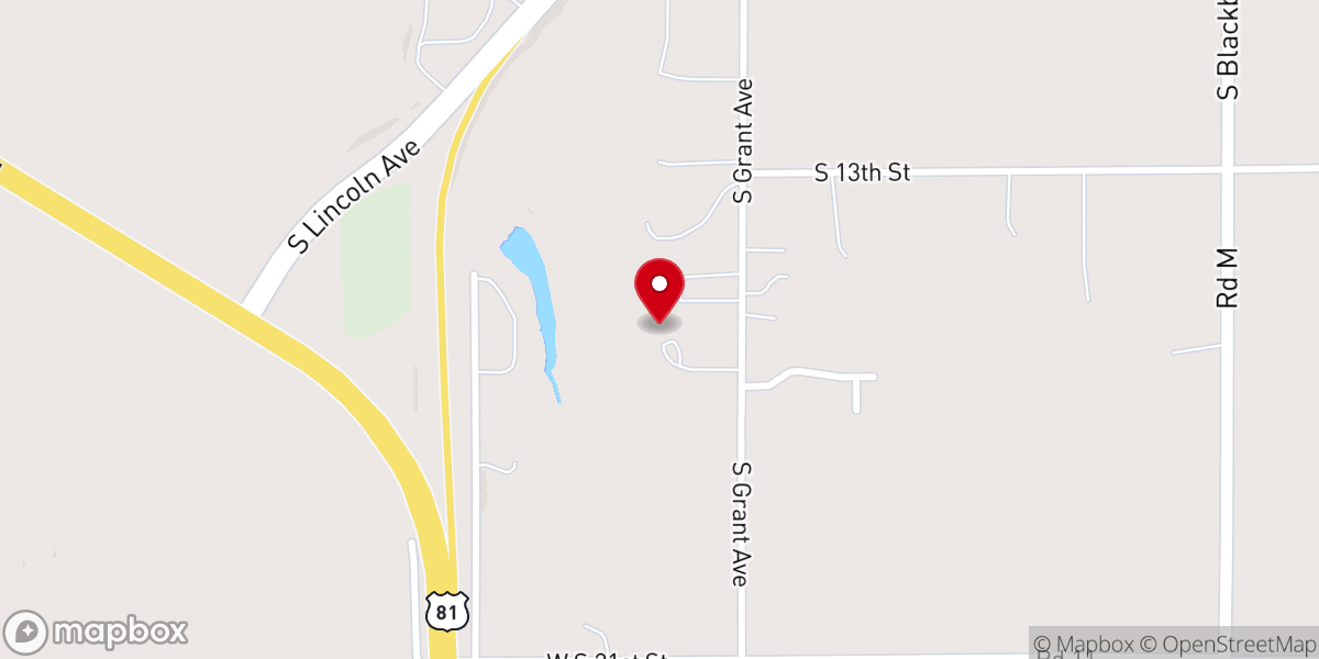 Map showing location of New Heights Church - York, Nebraska Assemblies of God