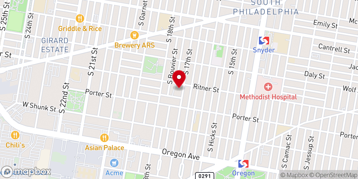 Map showing location of Saint Monica Catholic Church