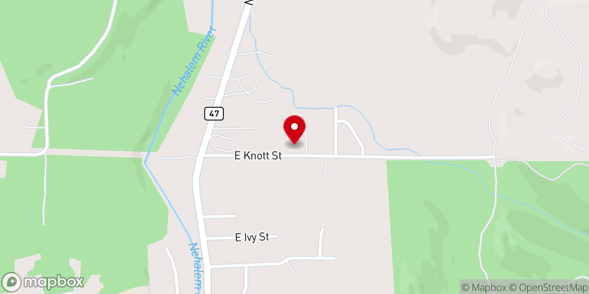 Map showing location of Vernonia Family History Center
