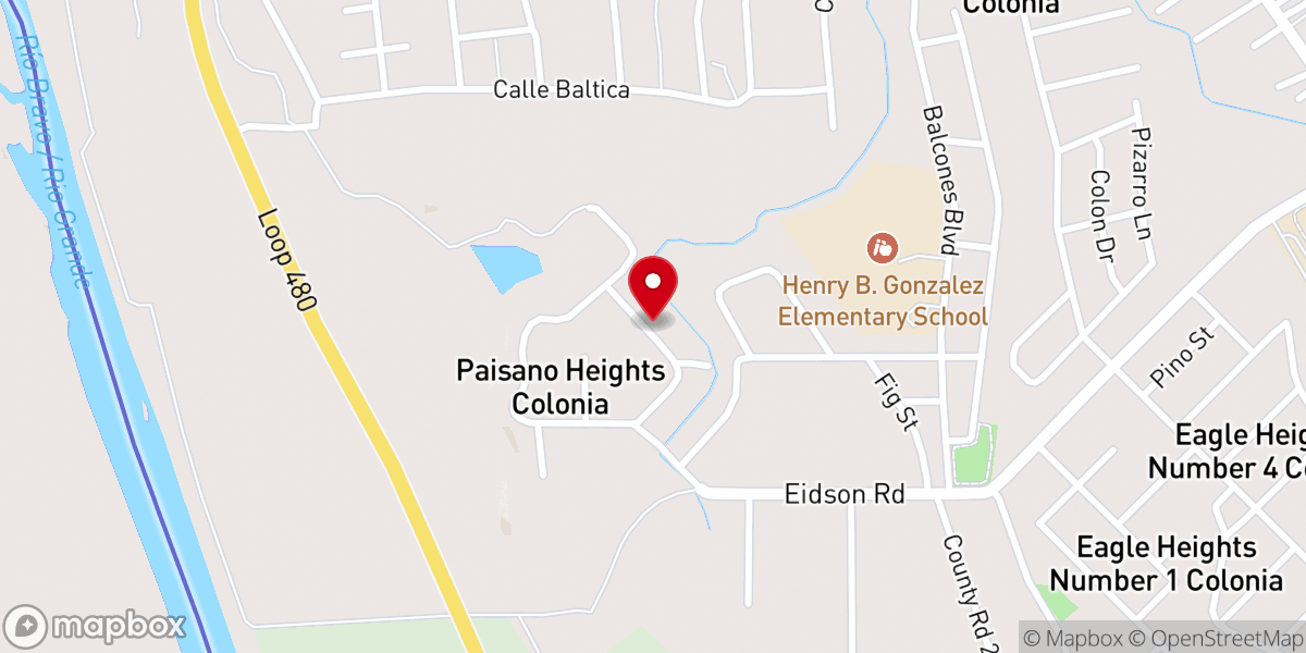 Map showing location of Paisano Heights Church