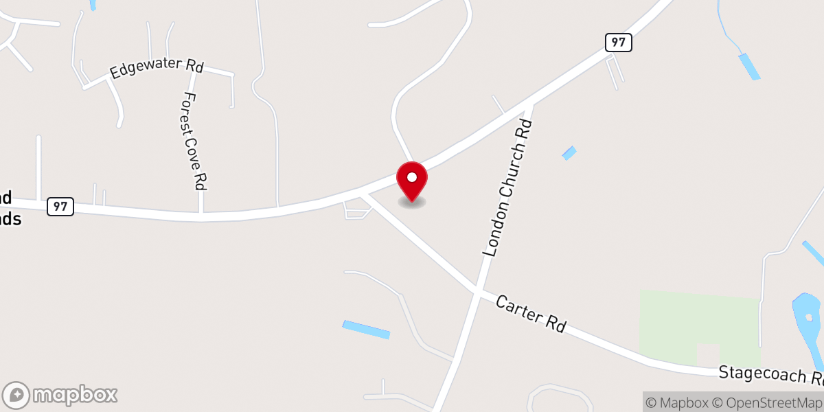 Map showing location of Southside Baptist Church