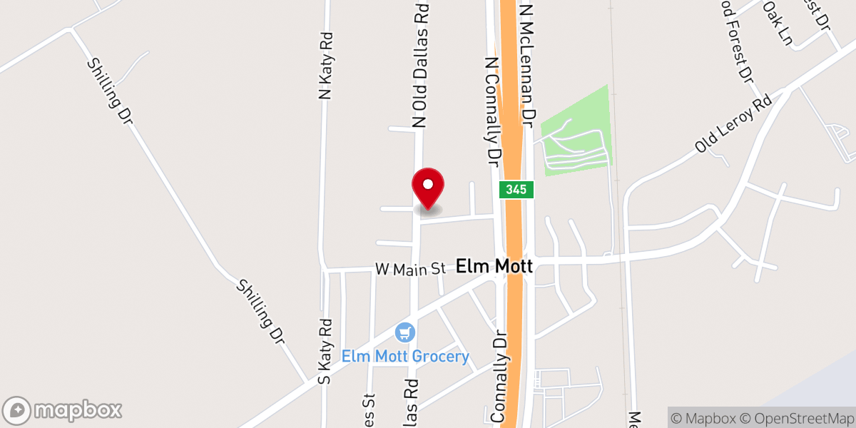 Map showing location of Elm Mott Church Of Christ
