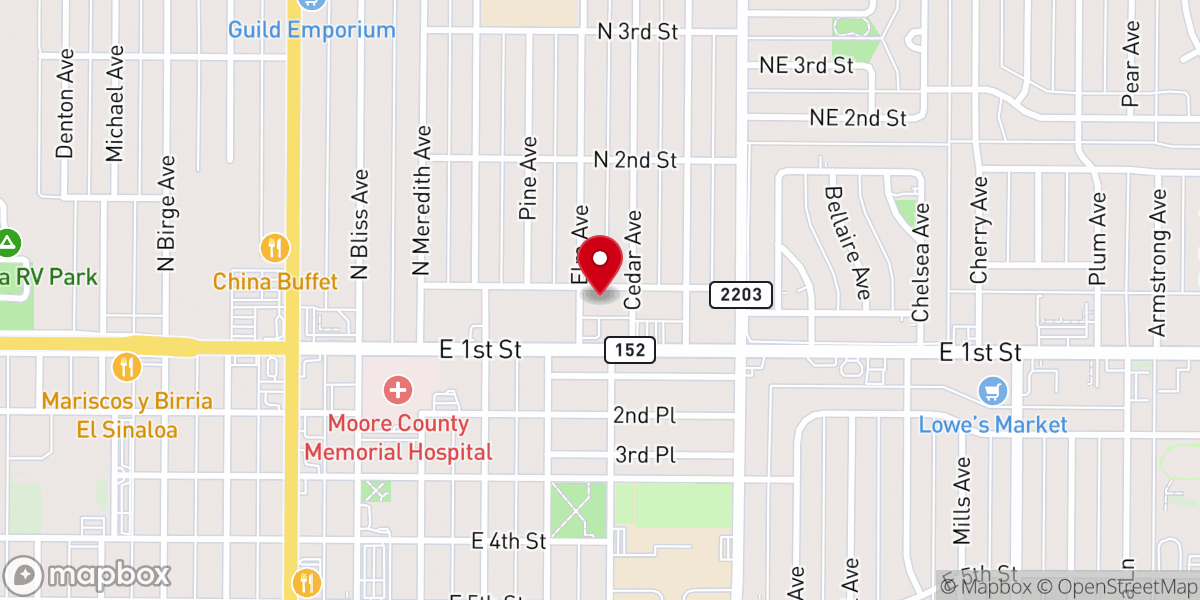 Map showing location of Encounter Church of Dumas