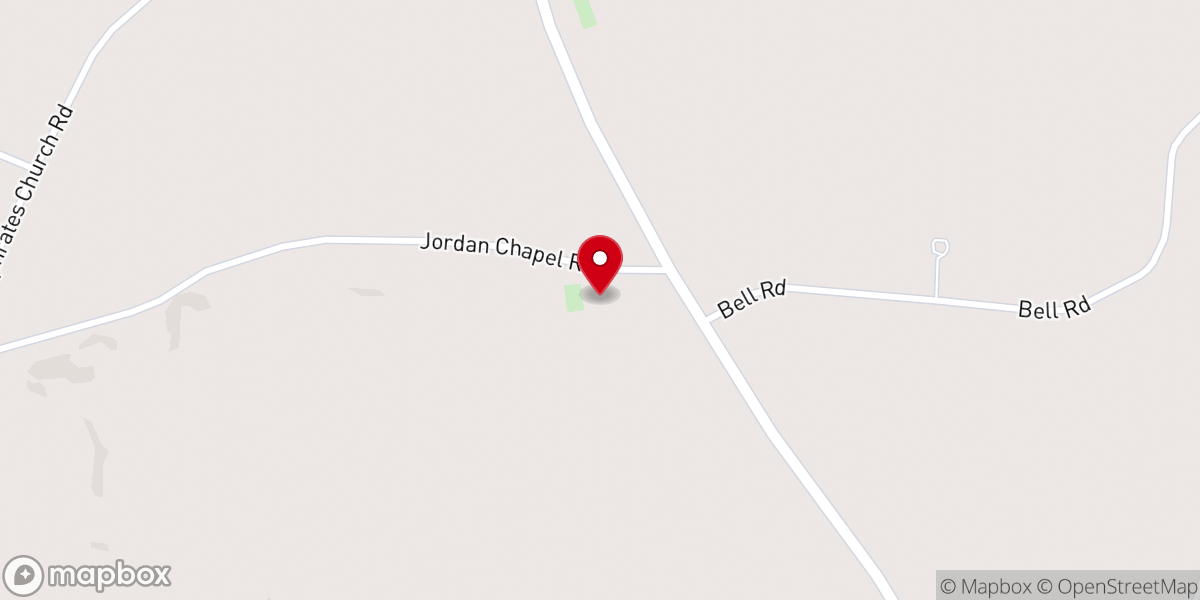 Map showing location of Jordan Chapel Church of God
