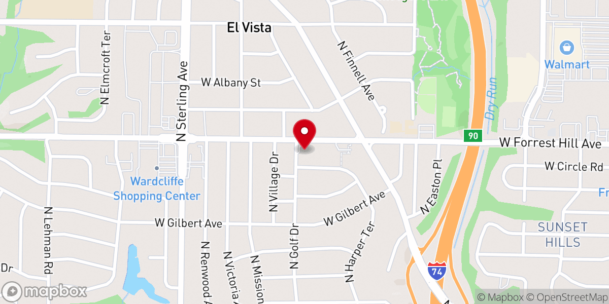 Map showing location of Mt Sinai Baptist Church