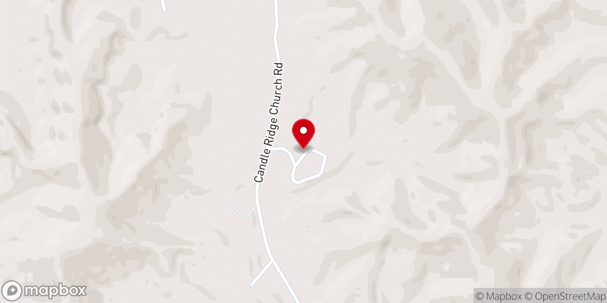 Map showing location of Candle Ridge Baptist Church