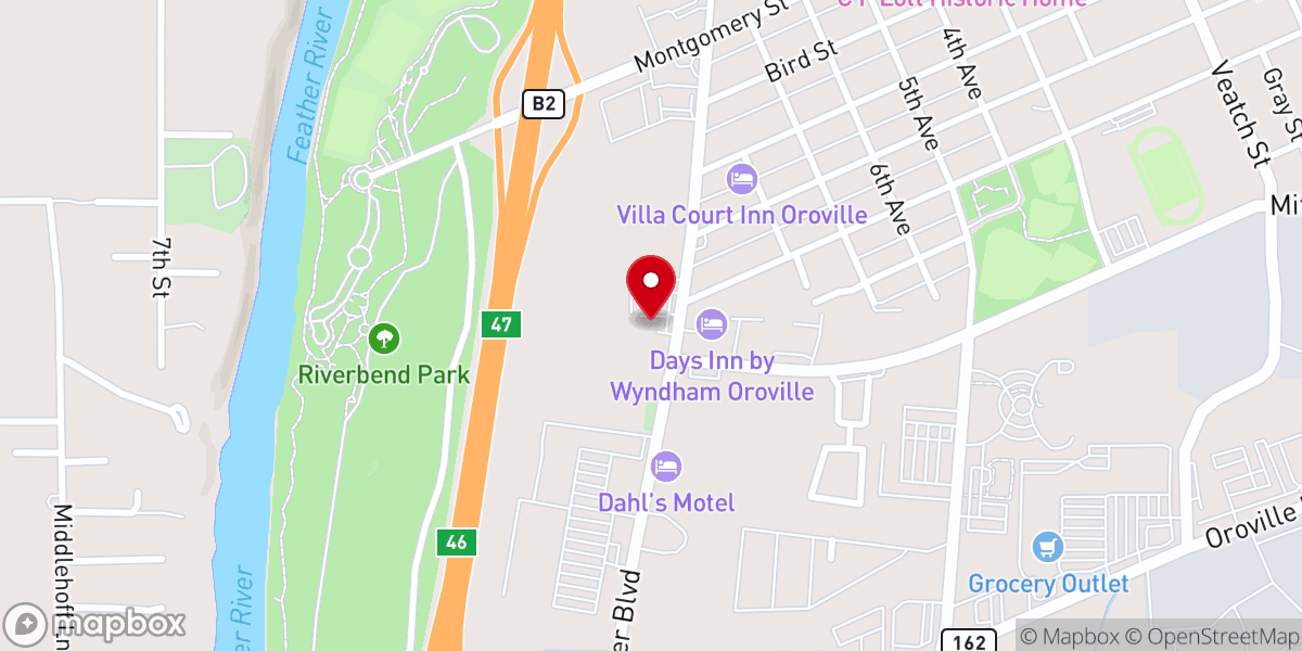 Map showing location of King's Oroville