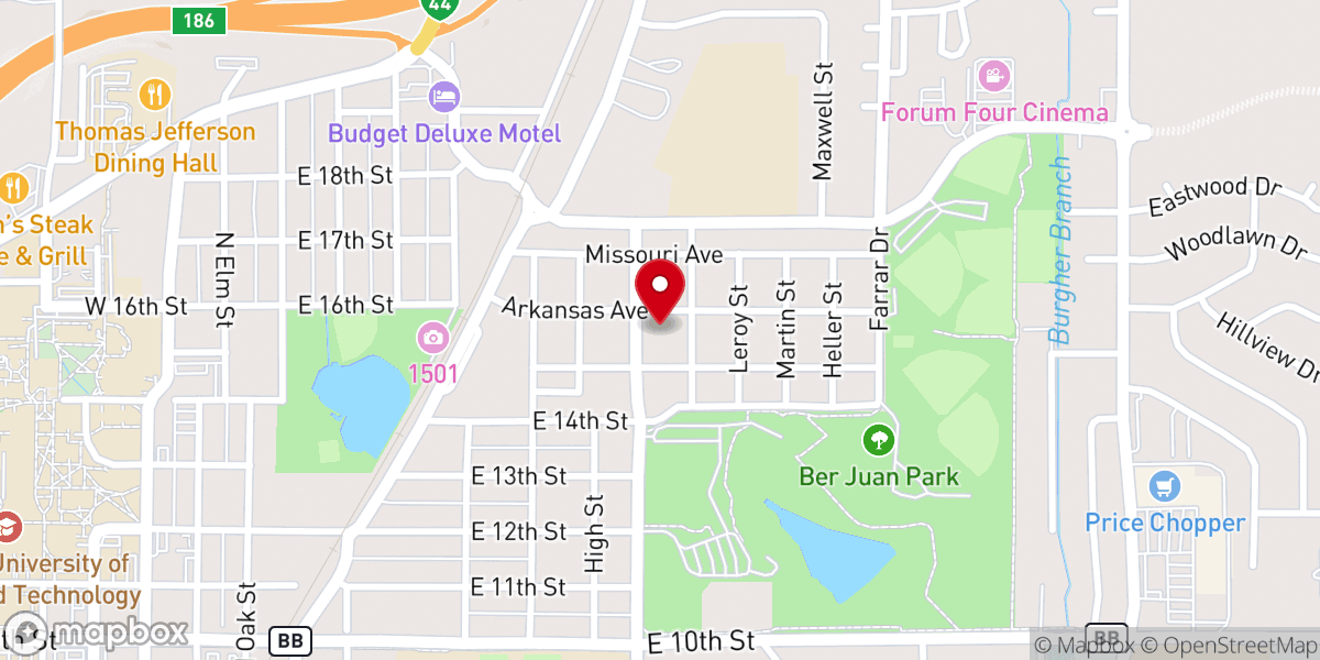 Map showing location of Grace Bible Church