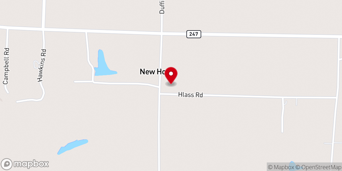 Map showing location of South New Hope Church