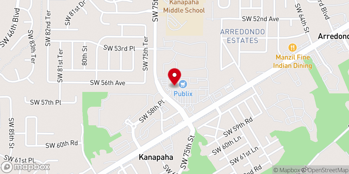 Map showing location of Grace Bible Church Gainesville - Office