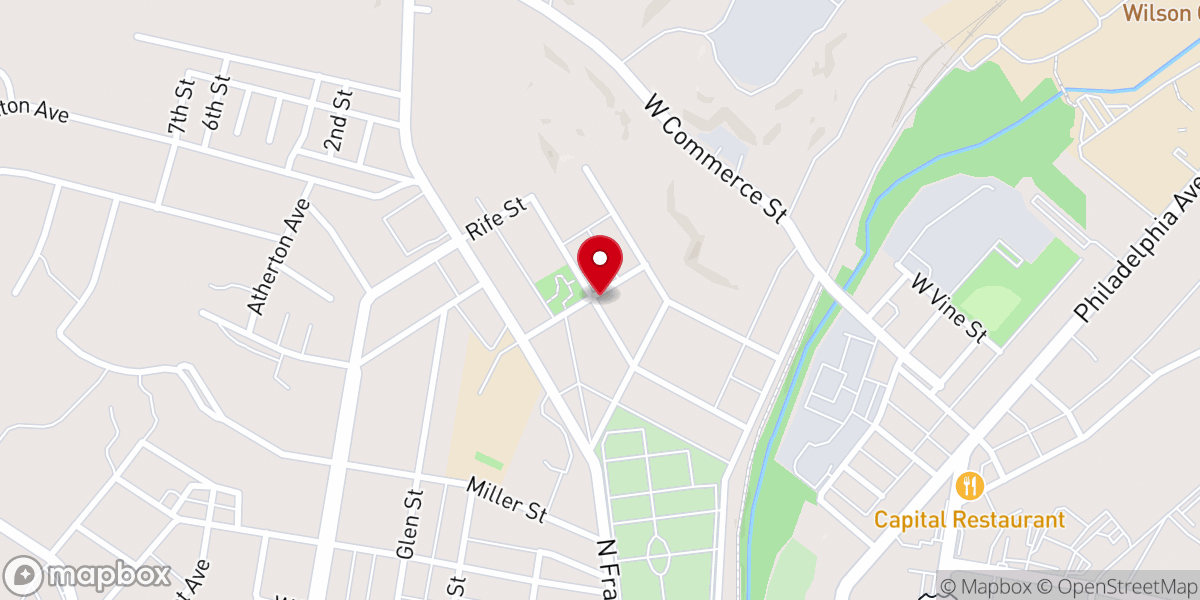 Map showing location of Mission Hill Church