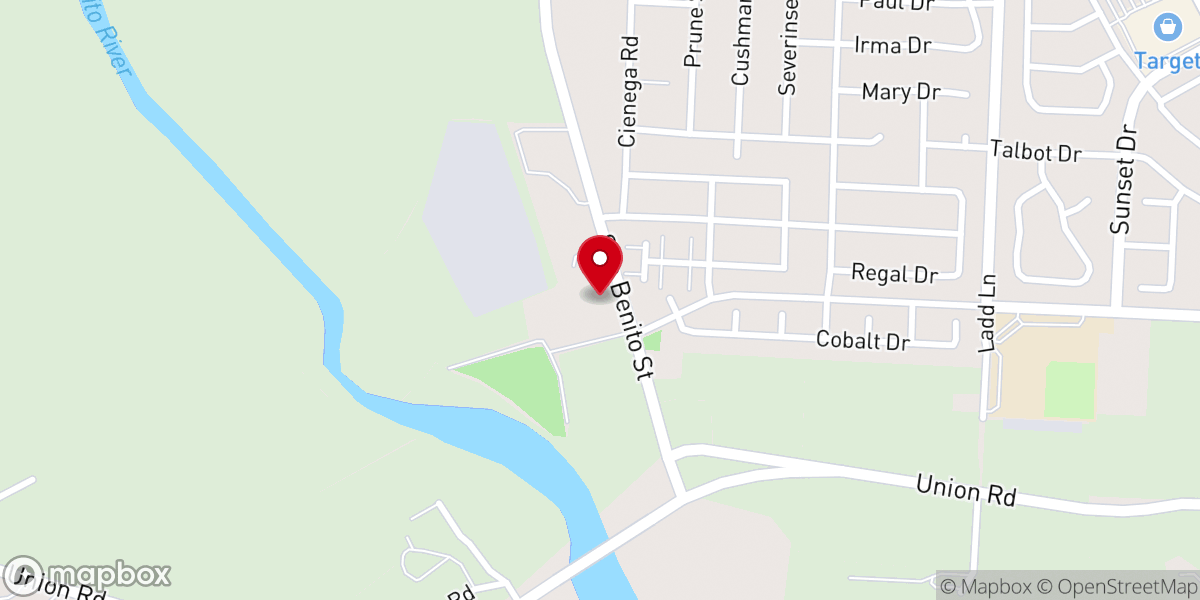 Map showing location of Hollister Presbyterian Co-Op Preschool