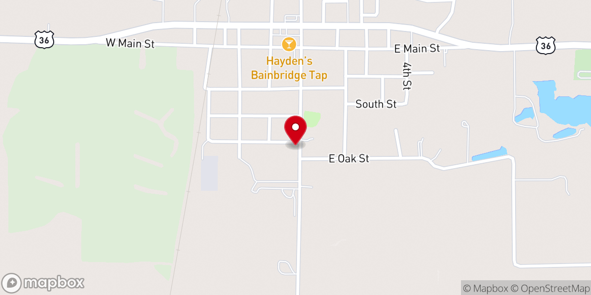 Map showing location of Bainbridge Christian Church