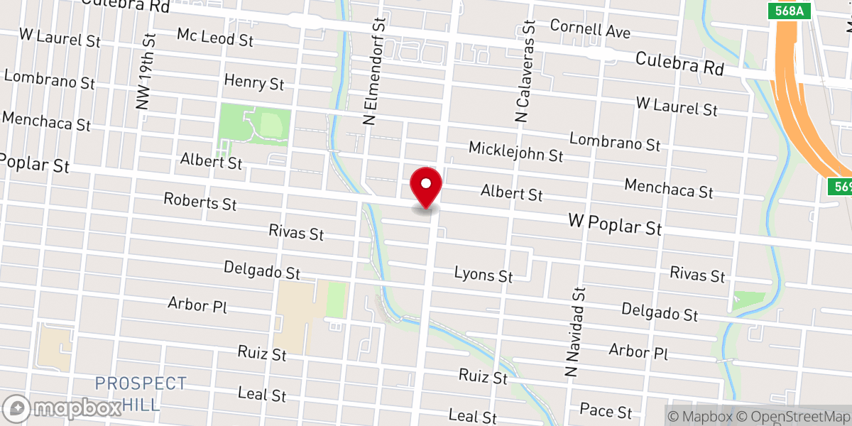 Map showing location of West End Church of God in Christ