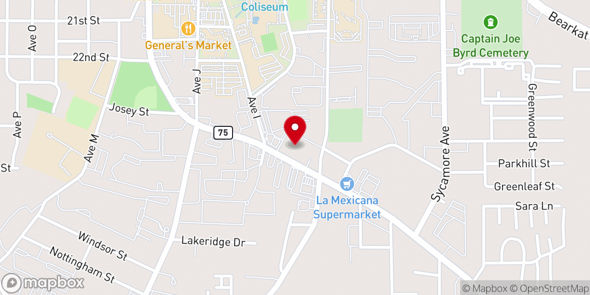 Map showing location of Second Huntsville