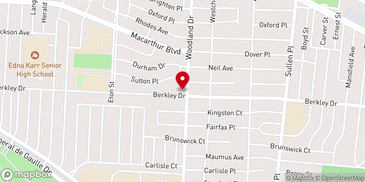 Map showing location of Woodland Presbyterian Church